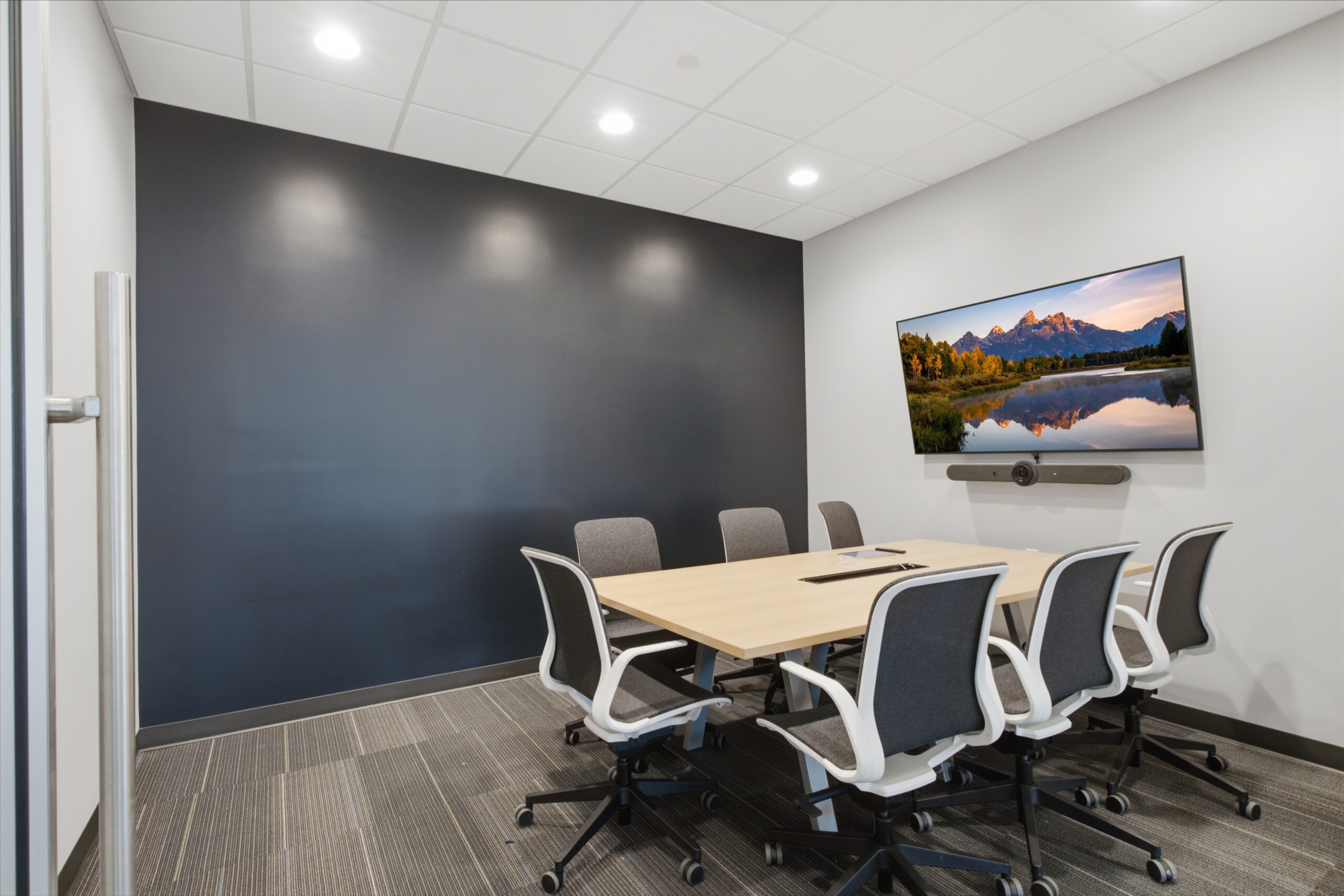 Wide view across the finished seventh floor at Instructure