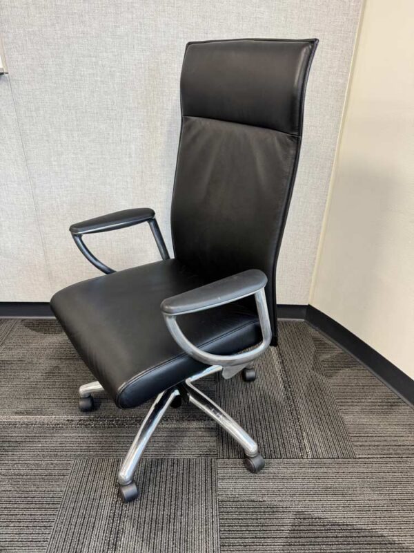 Allseating Black Leather Conference Chair