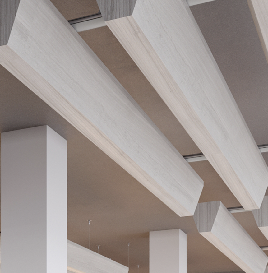 Acoustic Baffles Ceiling - EchoDeco® Beam Baffles