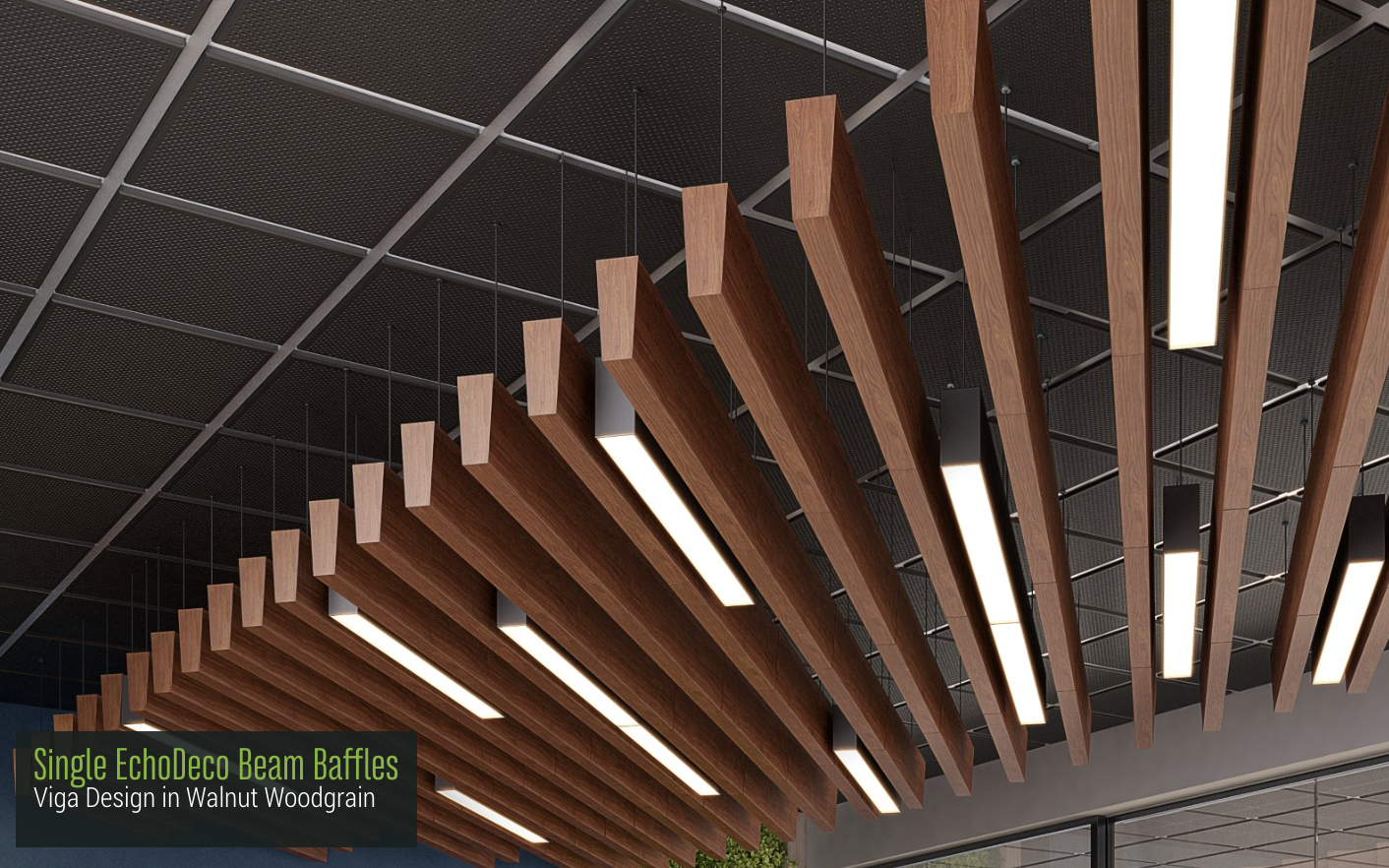 Acoustic Baffles Ceiling - EchoDeco® Beam Baffles