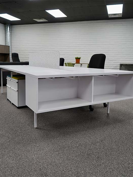 Knoll Benching Cubicle with Shelfing cubby cabinet set