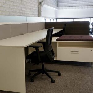Knoll with Credenza Cubicle and glass spine